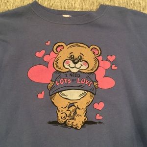 Vintage teddy bear sweatshirt, I Need Lots of Love